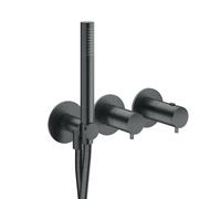 Façade douche/bain douche thermostatique 2 sorties Chromé Noir Brossé - CRISTINA ONDYNA TV74275