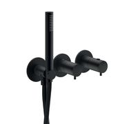 Façade douche/bain douche thermostatique 2 sorties Noir Mat - CRISTINA ONDYNA TV74213