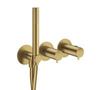 Façade douche/bain douche thermostatique 2 sorties Or Brossé - CRISTINA ONDYNA TV74296P