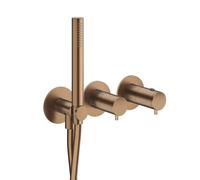 Façade douche/bain douche thermostatique 2 sorties Or Rose Brossé PVD - CRISTINA ONDYNA TV74234P