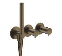 Façade douche/bain douche thermostatique 2 sorties Vieux Bronze Mat - CRISTINA ONDYNA TV74293