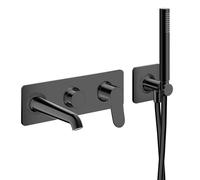 Façade encastrée bain douche 2 sorties Infinity Black PVD - CRISTINA ONDYNA BT10255P