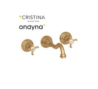 Façade lavabo melangeur mural chambord s/meca avec vidage up&down vieux bronze mat - CRISTINA ONDYNA CH24293