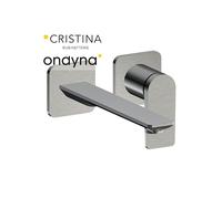 Façade lavabo mitigeur large 2 trous metal brosse - CRISTINA ONDYNA BA25977
