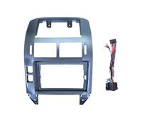 Façade Lecteur Multimédia 9 Pouces Navigation, Cadre Tableau Bord pour Polo 2004 2005 2006 2007 2008 2009 2010 2011 Tableau Bord(Cordon à Monture argentée)