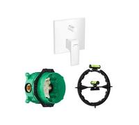 Façade Metropol mitigeur bain douche encastré Blanc mat avec corps encastré et outil