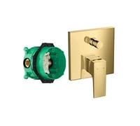 Façade Metropol pour mitigeur bain douche encastré Aspect doré poli avec corps encastré