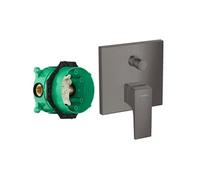 Façade Metropol pour mitigeur bain douche encastré Noir Chromé brossé avec corps encastré