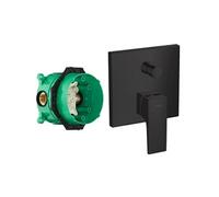 Façade Metropol pour mitigeur bain douche encastré Noir mat avec corps encastré