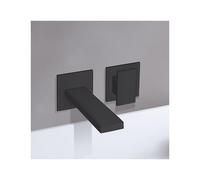 Façade mitigeur lavabo 2 trous bec 185mm Chromé noir brossé TABULA - CRISTINA ONDYNA TA25775