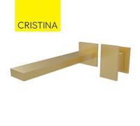 Façade mitigeur lavabo 2 trous murale encastrée Or Brossé Tabula - CRISTINA ONDYNA TA25996P