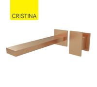 Façade mitigeur lavabo 2 trous murale encastrée Or Rose Brossé Tabula - CRISTINA ONDYNA TA25934P