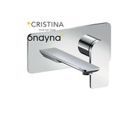 Façade mitigeur lavabo encastré ac plaque bec 185 mm chromé - CRISTINA ONDYNA BA25651