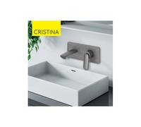 Façade mitigeur lavabo encastré avec plaque bec 185 mm Métal Brossé - CRISTINA ONDYNA FL25677