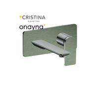 Façade mitigeur lavabo encastré bec 185 mm chrome noir brossé - CRISTINA ONDYNA BA25675