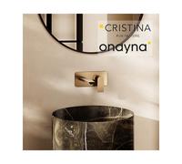 Façade mitigeur lavabo encastré bec 185 mm or rose brosse - CRISTINA ONDYNA BA25634P