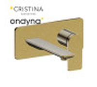 Façade mitigeur lavabo encastré bec de 185 mm or brosse - CRISTINA ONDYNA BA25696P