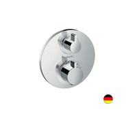 Façade mitigeur thermostatique encastré Ecostat S avec robinet d'arrêt et inverseur chromée