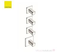 Façade mitigeur thermostatique encastré pour douche ITALY Chromé + Plaque laiton - CRISTINA ONDYNA IT77351