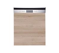 Cuisineandcie - FACADE LAVE VAISSELLE Semi-intégrable Eco Chêne Naturel L 60 cm, Habillage de porte lave vaisselle EU avec commandes à l'extérieur