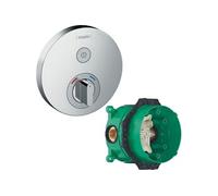 Facade pour mitigeur mécanique encastré ShowerSelect S avec robinet d'arrêt chromé avec Corps encastré