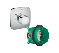 Facade pour mitigeur thermostatique encastré Ecostat E haut débit chromé avec Corps encastré