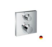 Façade pour mitigeur thermostatique encastré Ecostat Square avec robinet d'arrêt et inverseur chromé