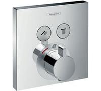 hansgrohe ShowerSelect - Façade pour mitigeur thermostatique pour 2 sorties avec bouton SELECT chrome