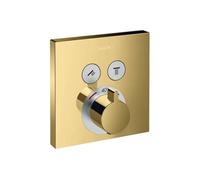 Façade pour mitigeur thermostatique encastré ShowerSelect avec 2 fonctions aspect doré poli
