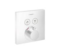 Façade pour mitigeur thermostatique encastré ShowerSelect avec 2 fonctions blanc mat