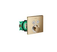 Façade pour mitigeur thermostatique encastré ShowerSelect avec 2 fonctions bronze brossé et corps encastré iBox
