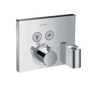 Facade pour mitigeur thermostatique encastré ShowerSelect avec 2 fonctions, fixfit et porter chromé