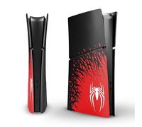 Façade pour PS5 - Plaques latérales pour console PlayStation 5 Disc Edition - Accessoire de remplacement - Plaque noire anti-rayures et anti-poussière - Protection de la peau (araignée numérique fine)