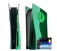 Façade PS5 avec évents de Refroidissement + Ventilateur RGB Light Ring 8 Couleurs 400 Effets, Coque PlayStation 5 Disc Edition