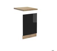 Façade R-Line, 45cm , PT Chêne, Noir Haute brillance, Chêne de force doré, Vicco