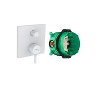 Façade robinet encastré mécanique Finoris 2 sorties Blanc mat + Corps encastré universel iBox
