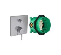 Façade robinet encastré mécanique Finoris 2 sorties Chromé + Corps encastré universel iBox