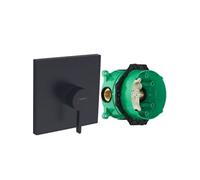 Façade robinet encastré mécanique Finoris Noir mat + Corps encastré universel iBox