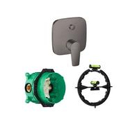 Façade Talis E mitigeur bain douche encastré Noir Chromé brossé avec corps encastré et outil