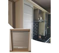 Façade tambour modulaire for armoire murale, kit personnalisable, porte d'armoire enroulable avec poignée, porte pliante for bacs de rangement(26x32" (66x81.3cm))