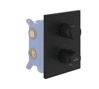Façade thermostatique 2 voies VILLEROY ET BOCH Universal rectangle Noir mat + corps encastré