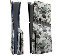 Façades Compatible uniquement avec PS5 Pro Disc Version - Coques / Plaques de Remplacement en Finition Mate - Camouflage Gris