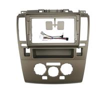 Façades d'autoradio 9 Pouces compatibles avec Nissan Tiida Latio 2005-2010, stéréo DVD GPS MP5, kit de Garniture de Panneau de Tableau de Bord 2 DIN(Brown Frame Cable-A)