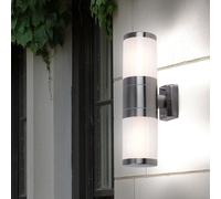 En acier inoxydable up down éclairage extérieur applique murale abat-jour ondulé E27 spot Globo 32014-2