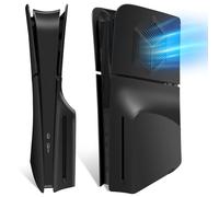 Façades fines avec aérations de refroidissement pour PS5 - Plaques de rechange pour Playstation 5 Slim Disc Edition - Accessoires ABS résistant aux chocs, anti-rayures et anti-poussière - Noir