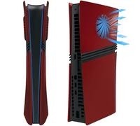 Façades pour PS5 Pro Digital Edition avec évents de Refroidissement | Coques de remplacement , panneaux clipsables anti-poussière et anti-rayures pour console PlayStation 5 Pro, Rouge