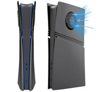 Façades pour PS5 Pro Digital Edition, pour PlayStation 5 Pro, accessoires de couverture, panneau latéral respirant, coque de rechange pour PS5 Pro Digital Version Plaques (noir)