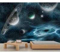 FACADUP Papier peint galaxie cosmique spirale étoile planète astronomie papier peint pour salon chambre à coucher 500 x 350 cm autocollants muraux de fond (non autocollant)