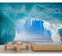 FACADUP Papier peint mural sur le lac Baïkal - Grande décoration murale de glacier extrêmement froid pour chambre à coucher, salon - 500 x 350 cm - Grand papier peint autocollant (non autocollant)