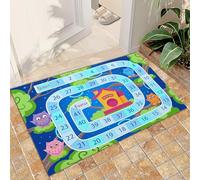 FACADUP Petit tapis pour enfants - 60 x 110 cm - Tapis de jeu de chiffres de dessin animé - Tapis d'éducation mathématiques amusant - Tapis antidérapant et doux à poils courts pour cuisine, buanderie